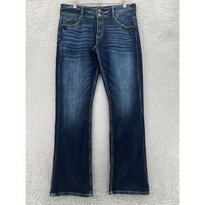 BKE Victoria Women's Bootcut Jeans Blue 30x32.5 (Actual 33x32) Stretch Whiskers